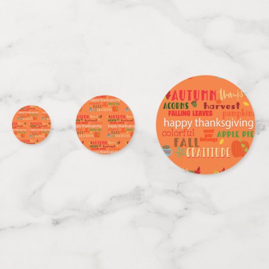 Confettis Mots d'Action de grâce Couleurs d'automne (Devant)