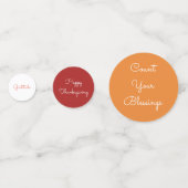 Confettis Mots d'Action de grâce Couleurs d'automne (Derrière)