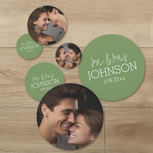 Confettis Mr & Mrs Wedding Favor - Sage Green