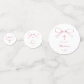 Confettis Nappe de baptême à l'aquarelle rose (Derrière)
