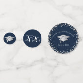 Confettis Navy Blue and Silver Graduation (Derrière)