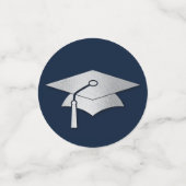 Confettis Navy Blue and Silver Graduation (Petit recto)