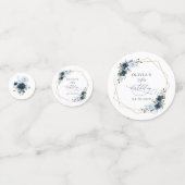 Confettis Navy Flowers, Blue Flowers, Greenery, Birthday (Devant)