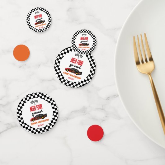 Confettis Nécessité de Speed Red Race Car 4e fête d'annivers (Groupe)