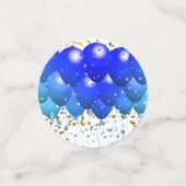 Confettis Neon Blue Balloons Gold Graduation Party (Petit recto)