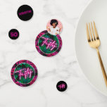 Confettis Neon Pink Tropical 50th Birthday Photo<br><div class="desc">Célébrez avec ce néon tropical branché inspiré des confettis du 50ème anniversaire. Personnalisez avec vos propres détails et photo.</div>
