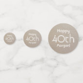 Confettis N'IMPORTE QUEL Anniversaire Cheval Beige Faux Kraf (Derrière)