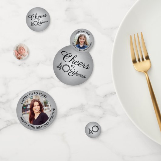 Confettis N'IMPORTE QUEL anniversaire Chevaucher noir et gri (Groupe)