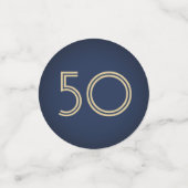 Confettis N'IMPORTE QUEL Anniversaire Salue Elégante Marine  (Petit recto)