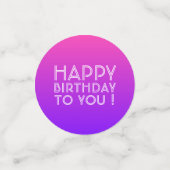 Confettis N'Importe Quel Nom Modifiable Joyeux Anniversaire (Petit recto)