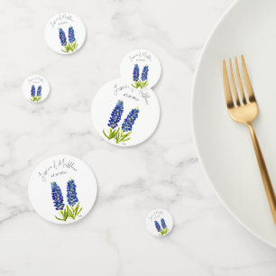 Confettis Noces aquarelles florales bleues de Bluebonnets