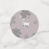 Confettis Noël des rennes d'ivoire | Rose (Petit recto)