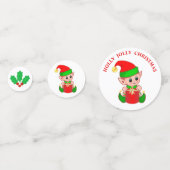 Confettis Noël du Père Noël et des elfes mignons (Devant)