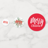 Confettis Noël Holiday Holly Wreath Joyeuse table (Devant)