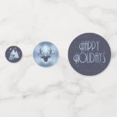 Confettis Noël Joyeux Vacances Antlers Blue ID864 (Derrière)