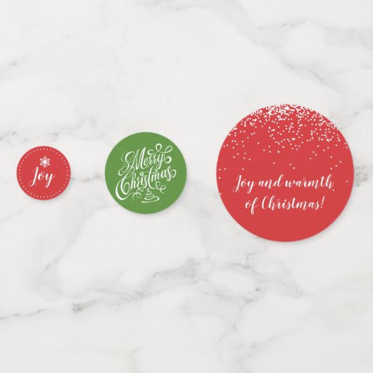 Confettis Noël Red Green Wreath Holly Ivy Typographie (Derrière)