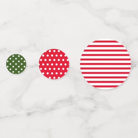 Confettis Noël rouge et vert foncé avec des rayures et des p (Derrière)