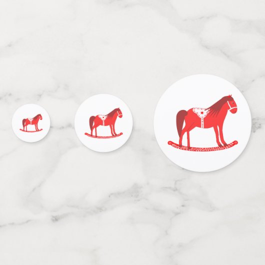 Confettis Noël scandinave Cheval Rocse Custom (Derrière)