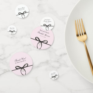 Confettis Noir Bow Avec Perle Ancienne Argent Mariage