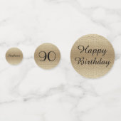 Confettis Noir et or 90e anniversaire Décoration de table (Devant)