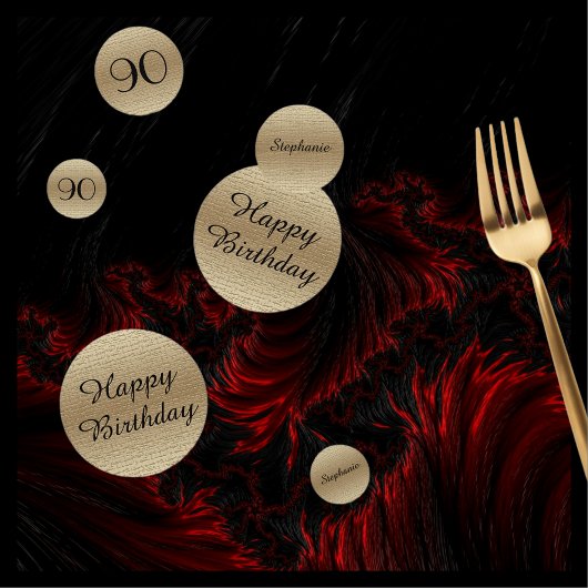 Confettis Noir et or 90e anniversaire Décoration de table