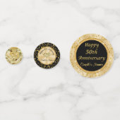 Confettis Noir Gold 50e Anniversaire Table Idées de décorati (Devant)