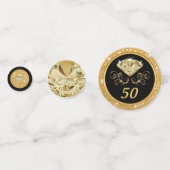 Confettis Noir Gold 50e Anniversaire Table Idées de décorati (Derrière)