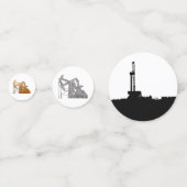 Confettis Noir, Or, Argent Oilfield Thème (Devant)