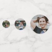 Confettis Noir Retro grand nombre Classe de photo senior (Devant)