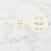 Confettis Noms de mariée et de chambre jaune Mariage Confett (Derrière)