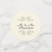 Confettis Noms de mariée et de chambre jaune Mariage Confett (Petit recto)