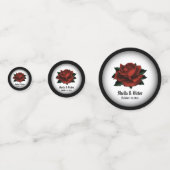 Confettis Noms des Mariages gothiques de Rose rouge et Confe (Devant)