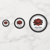 Confettis Noms des Mariages gothiques de Rose rouge et Confe (Derrière)