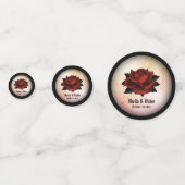 Confettis Noms des Mariages gothiques de Rose rouge et Pêche (Derrière)