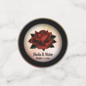 Confettis Noms des Mariages gothiques de Rose rouge et Pêche (Petit recto)