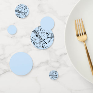 Confettis Notes de musique fantaisie Bleu