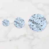 Confettis Notes de musique fantaisie Bleu (Devant)