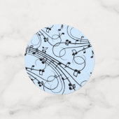 Confettis Notes de musique fantaisie Bleu (Petit recto)