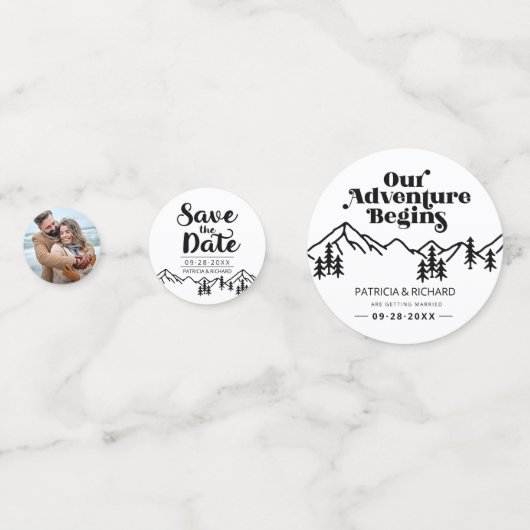 Confettis Notre Aventure Commence Un Mariage Extérieur Écono (Devant)