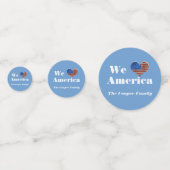 Confettis Nous aimons l'Amérique Nom personnalisé (Devant)