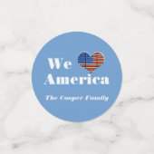 Confettis Nous aimons l'Amérique Nom personnalisé (Petit recto)