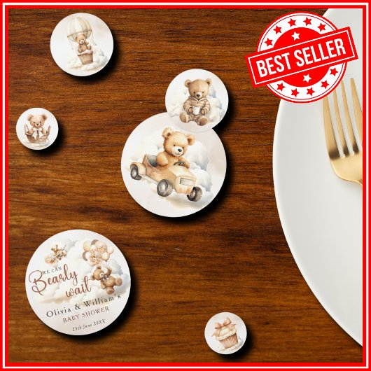 Confettis Nous pouvons attendre avant Boho Baby shower Table