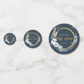 Confettis Nous sommes au-dessus de la lune marine et or pamp (Derrière)