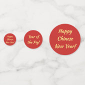 Confettis Nouvel An lunaire chinois de porc rouge argent cha (Derrière)