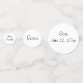 Confettis Nouvelle légende photo bébé Baby shower table Conf (Derrière)