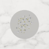 Confettis Nuances de Gris Argenté avec des Points (Petit recto)