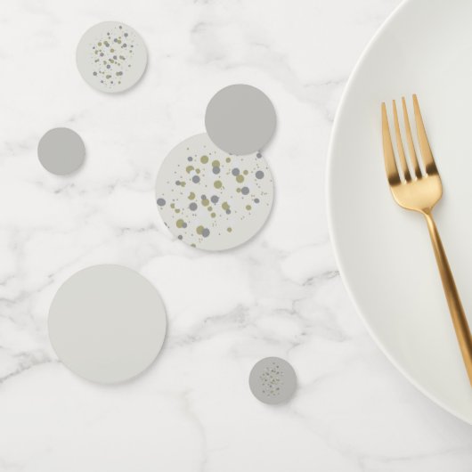 Confettis Nuances de Gris Argenté avec des Points (Groupe)