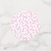 Confettis Numéro 100 Motif rose et blanc 100e anniversaire (Petit recto)