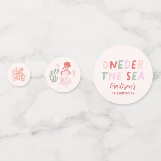 Confettis Ocean Animals Fille 1er anniversaire (Devant)