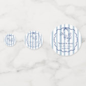 Confettis Oh Boy Cute Moderne Dusty Baby shower Bleu Stripes (Devant)